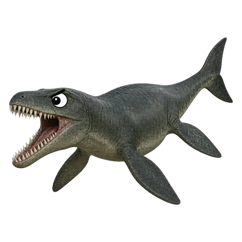 Dakosaurus (Dakosaurus maximus / Dakosaurus andiniensis) con ojos saltones, ilustración de GabSolf
