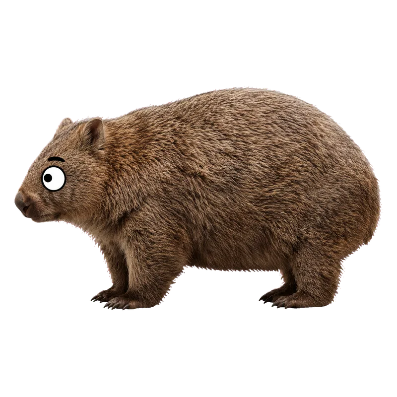 Diprotodon (Diprotodon optatum) con ojos saltones, ilustración de GabSolf