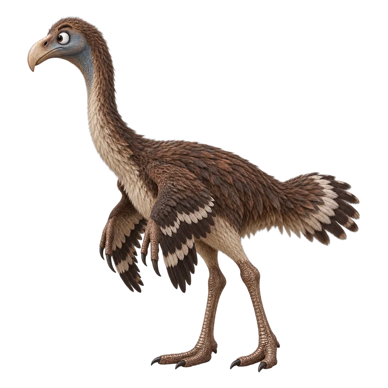 Gigantoraptor (Gigantoraptor erlianensis) con ojos saltones, ilustración de GabSolf