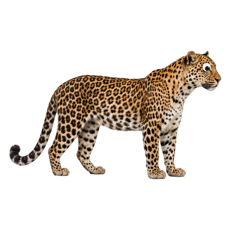 Leopardo (Panthera pardus) con ojos saltones, ilustración de GabSolf