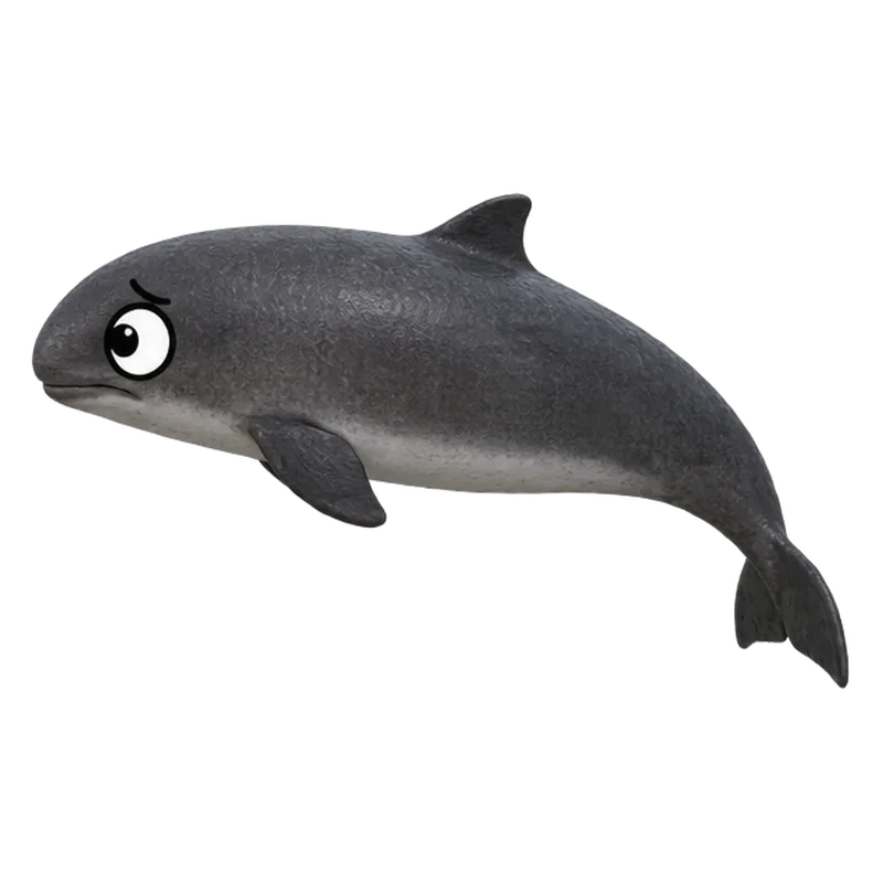 Marsopa común (Phocoena phocoena) con ojos saltones, ilustración de GabSolf