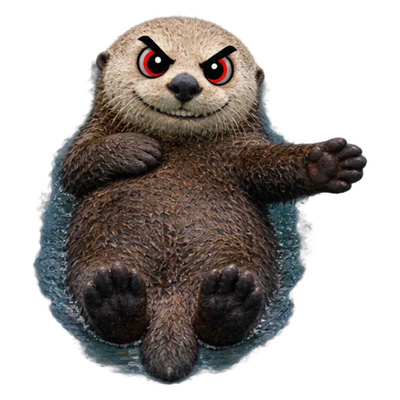 Nutria marina (Enhydra lutris) con ojos saltones, ilustración de GabSolf