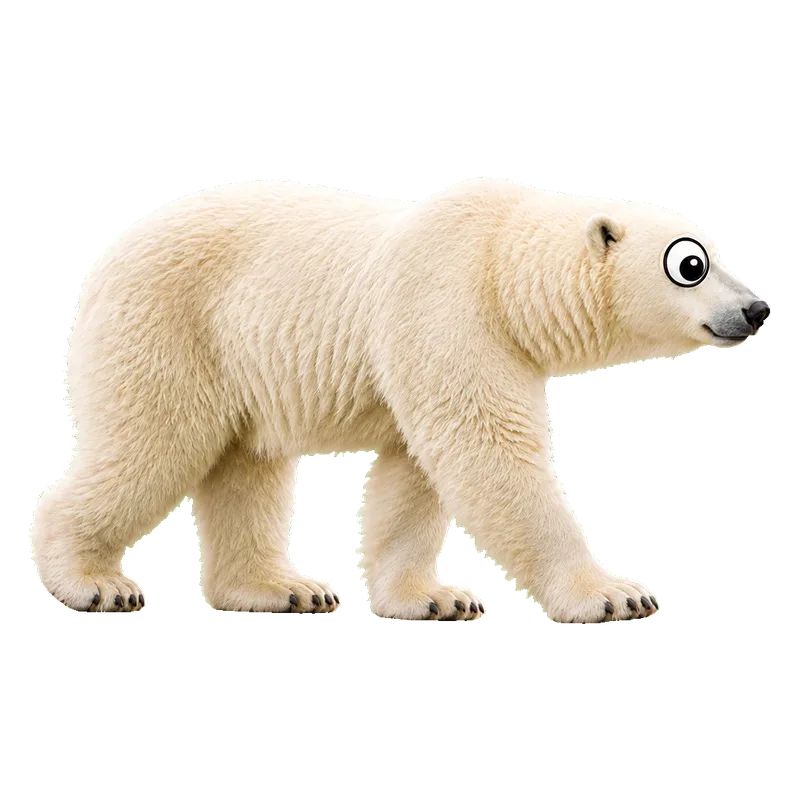 Oso polar (Ursus maritimus) con ojos saltones, ilustración de GabSolf