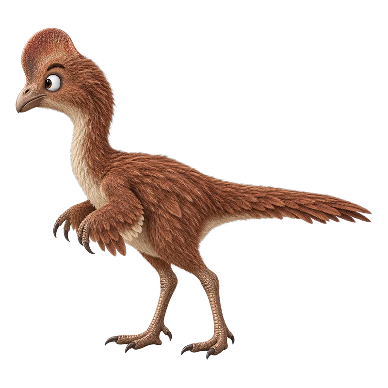 Oviraptor (Oviraptor philoceratops) con ojos saltones, ilustración de GabSolf