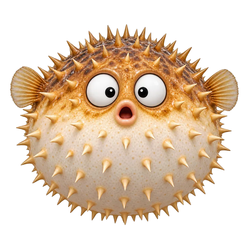Pez globo (Takifugu rubripes) con ojos saltones, ilustración de GabSolf