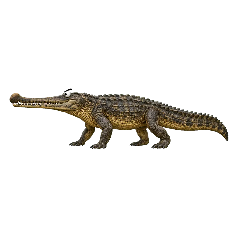 Sarcosuchus (Sarcosuchus imperator) con ojos saltones, ilustración de GabSolf