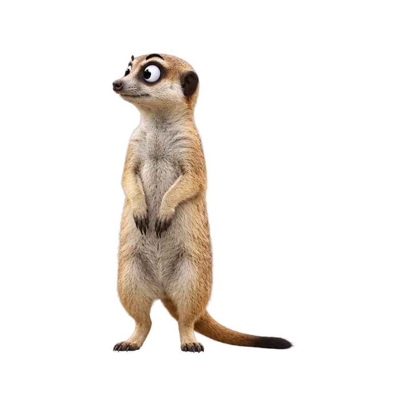 Suricata (Suricata suricatta) con ojos saltones, ilustración de GabSolf