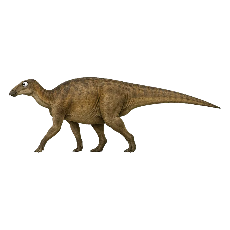 Tenontosaurus (Tenontosaurus tilletti) con ojos saltones, ilustración de GabSolf